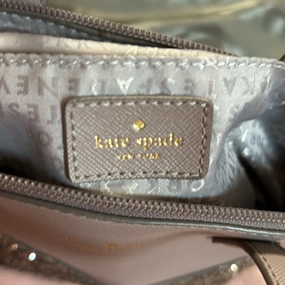 Kate Spade Ina Greta Court Cityscape Satchel Crossbody in Grey/ Glitter - Picture 4 of 11